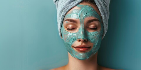 Serene Beauty: Woman With Towel and Face Mask