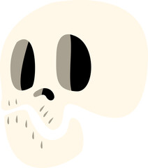 Simple Skull Cartoon Illustration