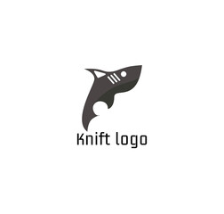 shark logo and icon in gray color business
