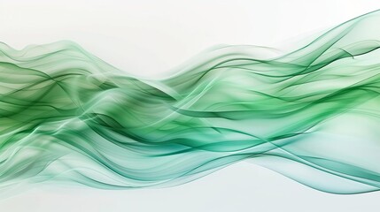 flowing green energy waves abstract esg background sustainable business concept
