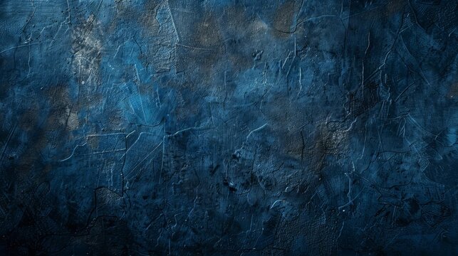 grungy dark blue concrete wall background textured cement surface for text or products