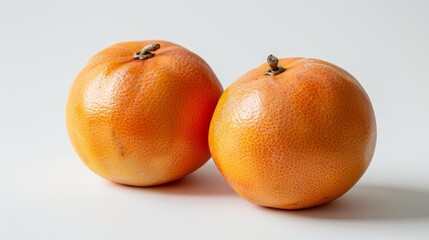 Fresh whole Som Kliang with smooth orange skin, isolated on white background, perfect for tropical fruit displays, clean and vibrant look, ample space for text