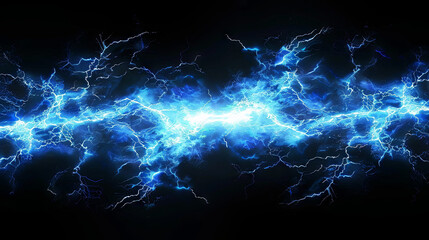 Lightning on black isolated background