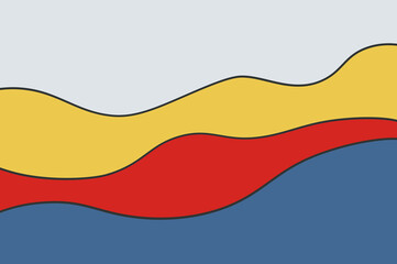 Soft yellow red blue abstract irregular color blocks