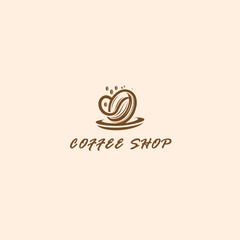 Minimalist Coffee Cup Logo with Steam