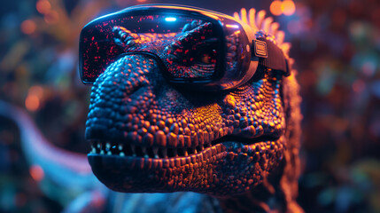 dinosaurs wearing virtual reality glasses