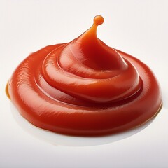 ketchup sauce texture floating in air isolated on a white background 