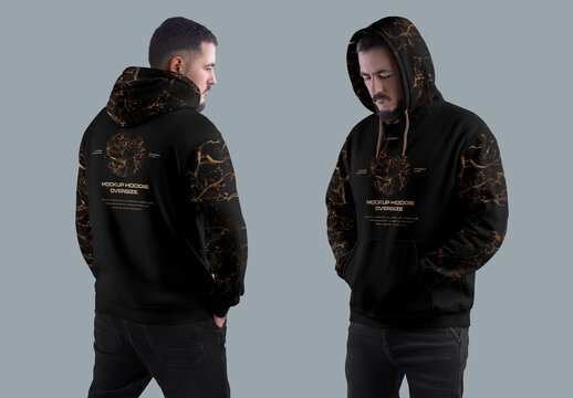 2 Mockups male Oversize Hoodies