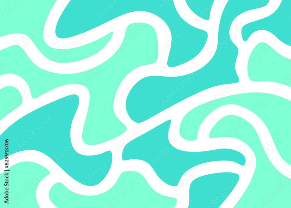 Poster abstract background with colorful wavy curly lines pattern