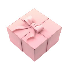 Obraz premium Pink gift box with bow ,isolated on white background