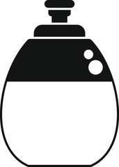 Vector illustration of a stylized black and white liquid soap dispenser, suitable for hygienerelated designs