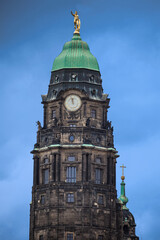 Dresden Rathausturm mit Turmuhr