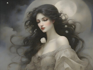 Lady Portrait Ethereal Surreal Art