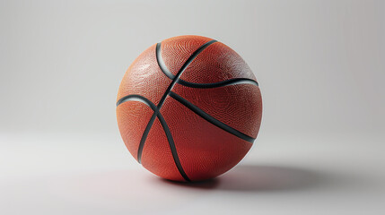 Fototapeta premium Textured basketball on a white background in studio lighting