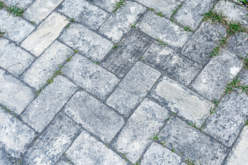 古いブロック模様の床の背景素材