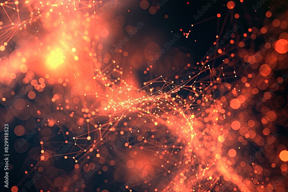Leinwandbilder a blue and orange background with a blurry image of a star, a chaotic brownian motion background ill