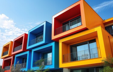 Obraz premium futuristic apartments with new formed shapes and colors created with Generative AI technology