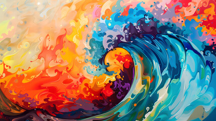 Colorful Wave. Generative AI.