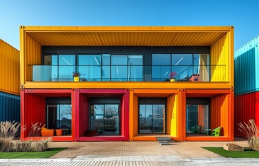futuristic apartments with new formed shapes and colors created with Generative AI technology