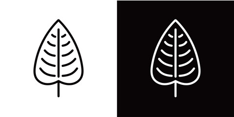 シンプルな葉っぱのラインアイコン