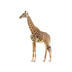 Obraz premium A giraffe standing on a white background