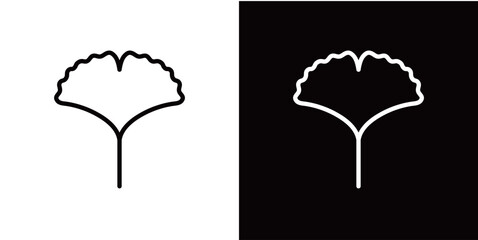 シンプルな葉っぱのラインアイコン