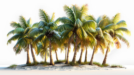 coconut tree 3d rendering of plant on white background