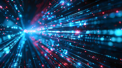 Data connection speed lines technology abstract background. Generative AI.