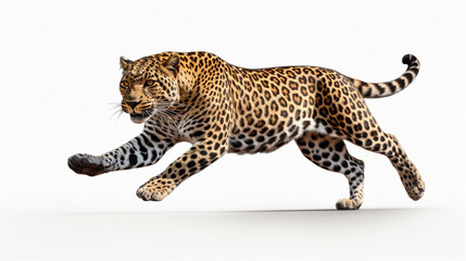 leopard in front of white background