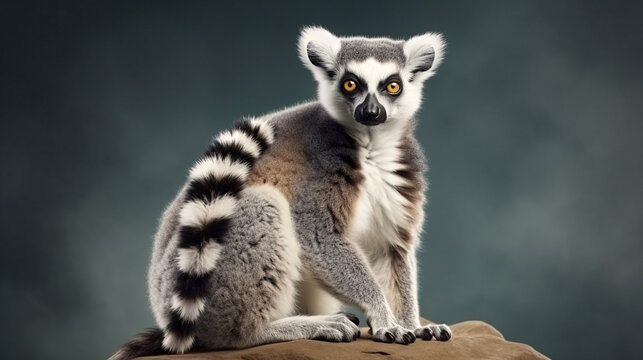 ring lemur sitting