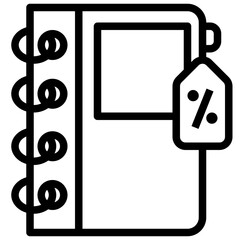 NOTEBOOK,agenda,address book,education,spring notebook,percentage,sale.svg