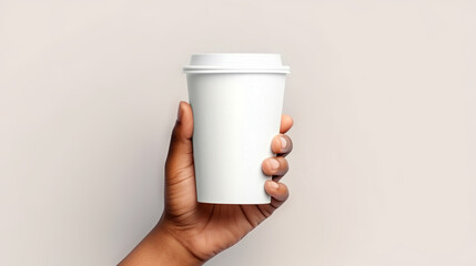 hand holding  cup tea coffee