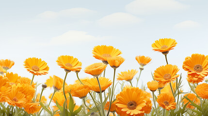 Fototapeta premium Field of calendula flowers.