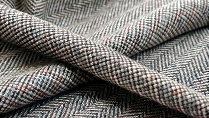 Gray tweed fabric textile. Close Up view