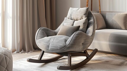 modern baby rocker with sleek curves and plush cushioning aigenerated product rendering