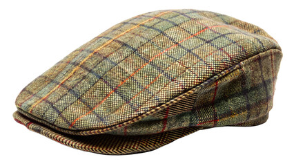 Traditional british irish tweed flat cap old man's hat.