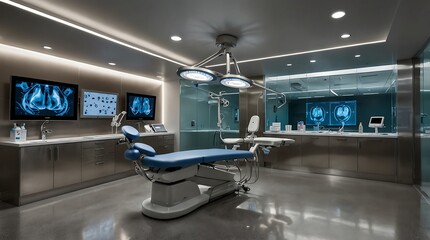 Modern Dental Facility with Futuristic Elegance and State-of-the-Art Equipment
