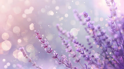 abstract lavender flowers with soft purple hues and a gentle bokeh effect. generative ai