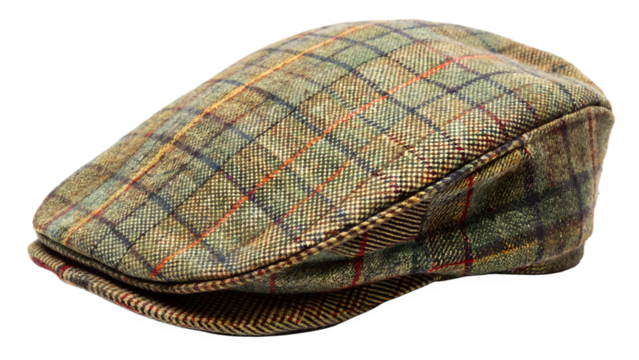 Traditional british irish tweed flat cap old man's hat.