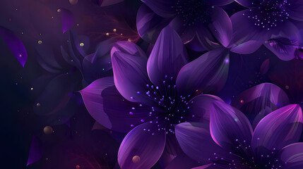 abstract violet flowers with deep purple petals and soft gradients. generative ai