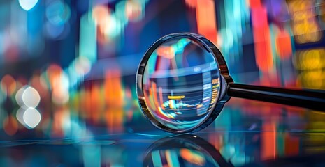 Magnifier Reflecting Kaleidoscopic Bokeh Lights in Transparent Liquid