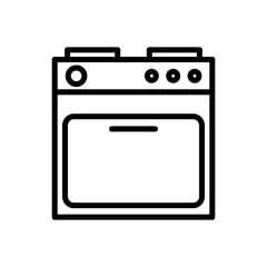 Stove line icon. Chef icon. Kitchen icon isolated on white background. Transparent background, minimalist symbol. Vector images