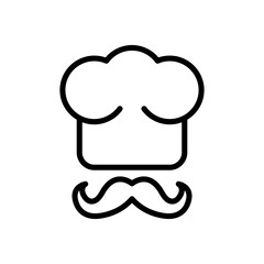 Chef hat line icon. Chef icon. Kitchen icon isolated on white background. Transparent background, minimalist symbol. Vector images