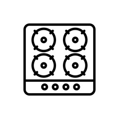 Gas stove line icon. Chef icon. Kitchen icon isolated on white background. Transparent background, minimalist symbol. Vector images