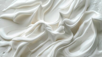 Obraz premium Fluidity of Commentary: Close-Up on Smooth White Cream