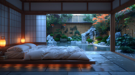 Modern Harmony: Experience Comfort in a Stylish Japanese-Style Bedroom