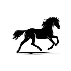 Obraz premium Vector silhouette of a horse in a graceful pose. Simple graphic design