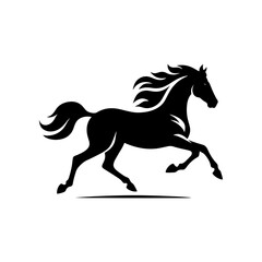 Obraz premium Vector silhouette of a horse in a graceful pose. Simple graphic design