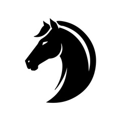 Elegant horse head silhouette vector illustration Simple graphic design