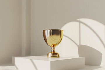 Golden Trophy on a Pedestal